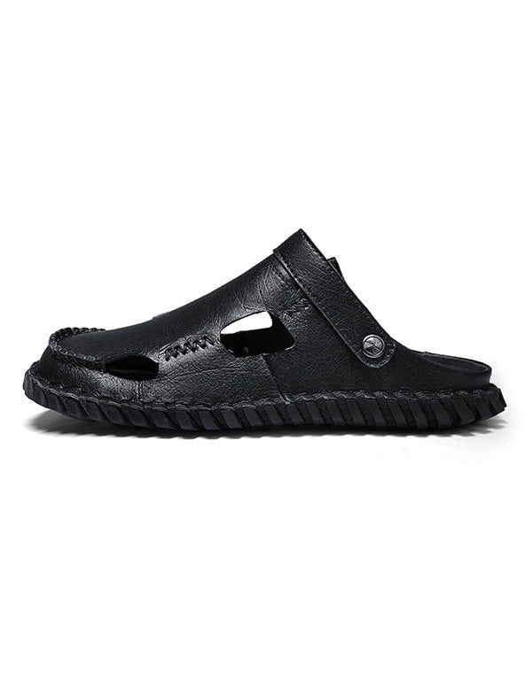 Heren Zomer Leren Sandalen Loafers