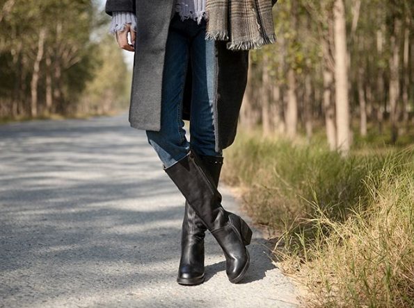 Leren Dikke Hak Retro Lange Laarzen | Cadeau Schoenen