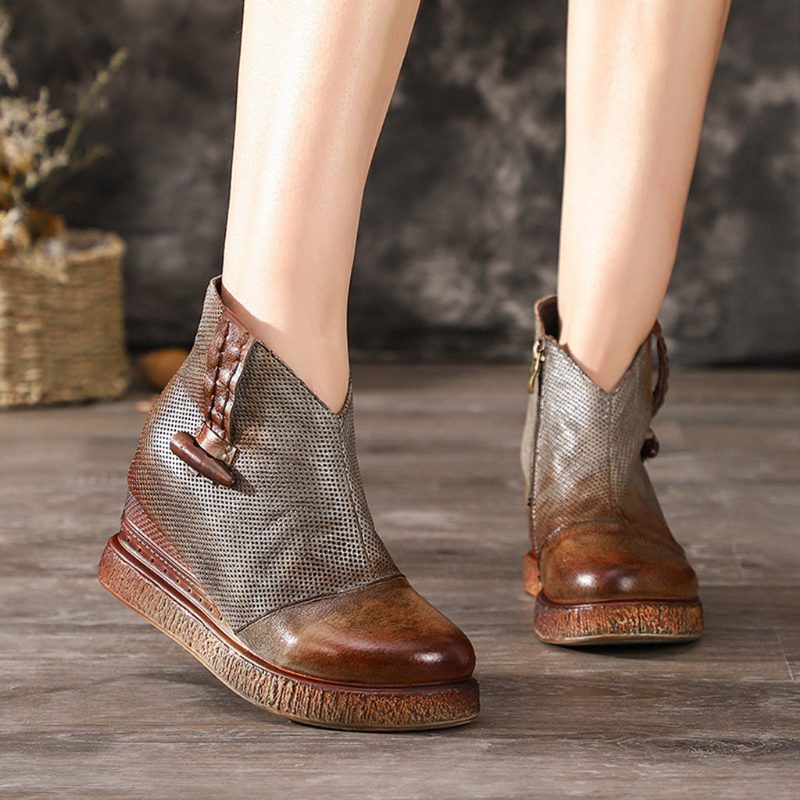Herfst Winter Casual Lederen Retro Dikke Korte Laarzen | Cadeau Schoenen
