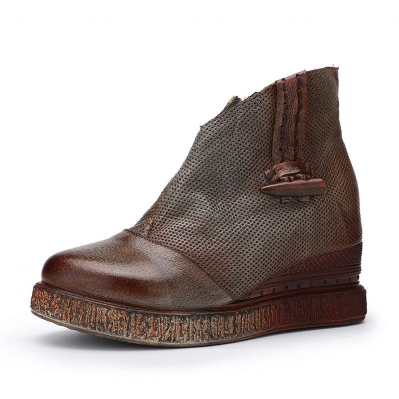 Herfst Winter Casual Lederen Retro Dikke Korte Laarzen | Cadeau Schoenen