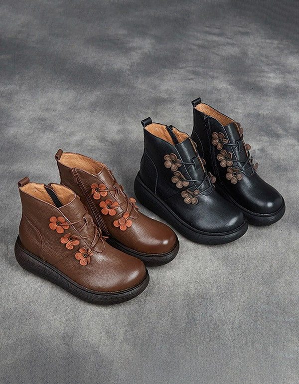 Herfst Winter Dikke Hak Retro Platform Laarzen