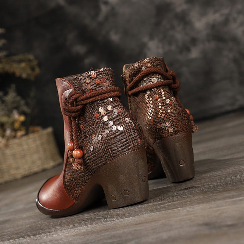 Herfst Winter Enkellaarsjes Vijfvinger Retro Leer | Cadeau Schoenen