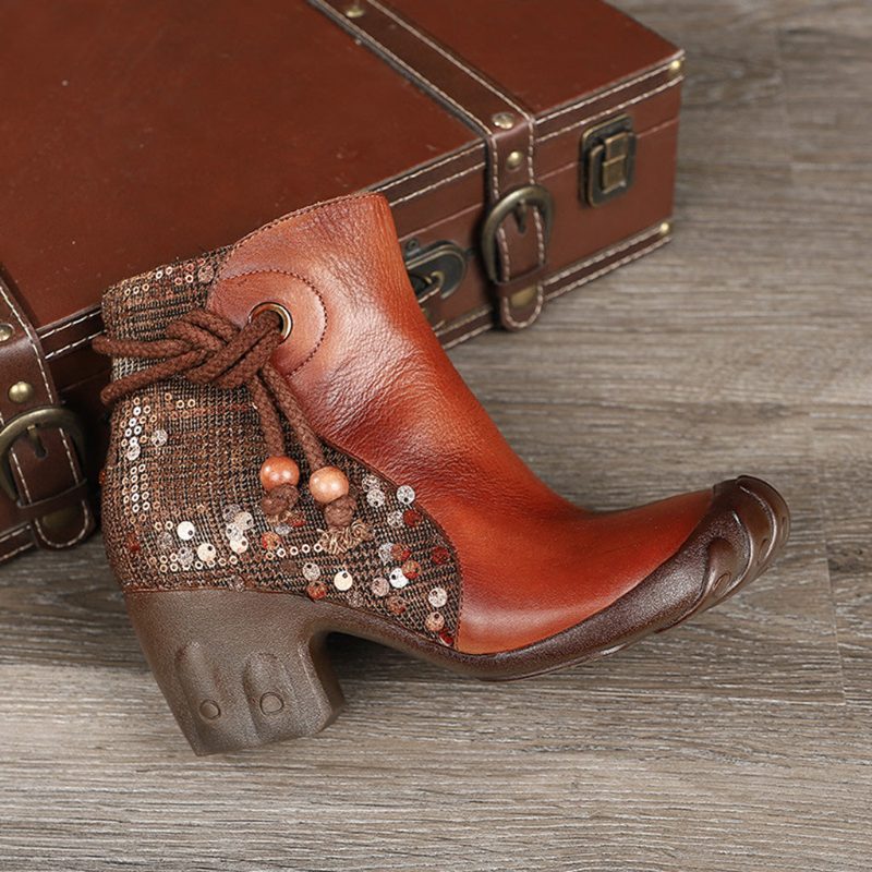 Herfst Winter Enkellaarsjes Vijfvinger Retro Leer | Cadeau Schoenen