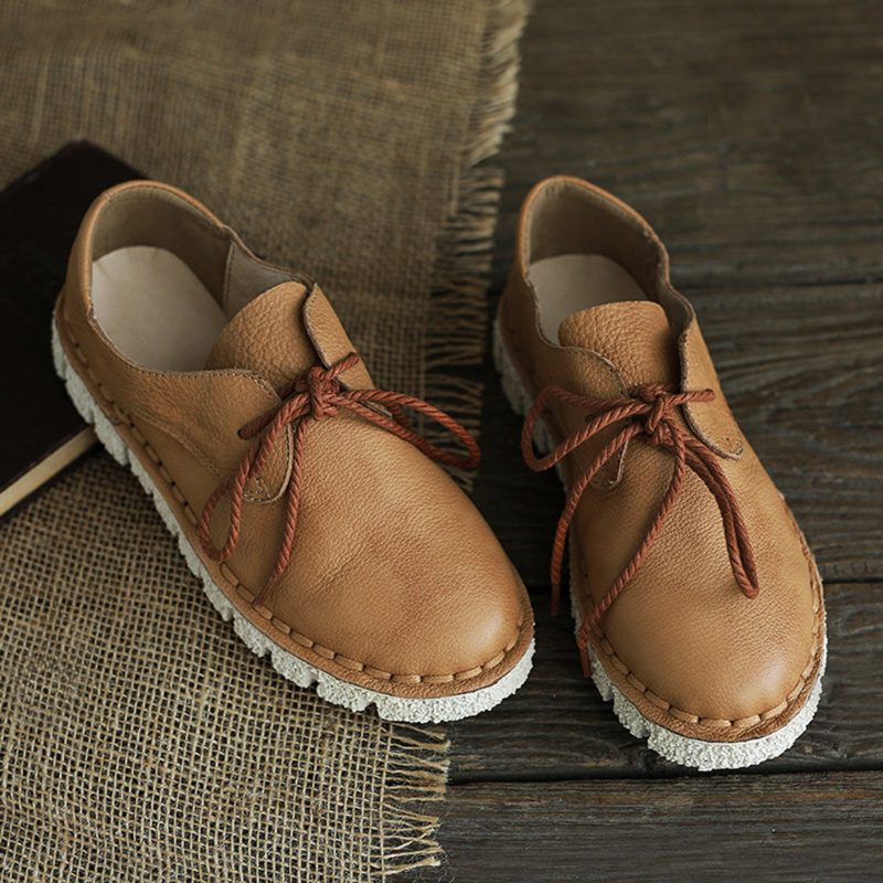 Herfst Winter Lederen Wilde Platte Zachte Damesschoenen | Cadeau Schoenen