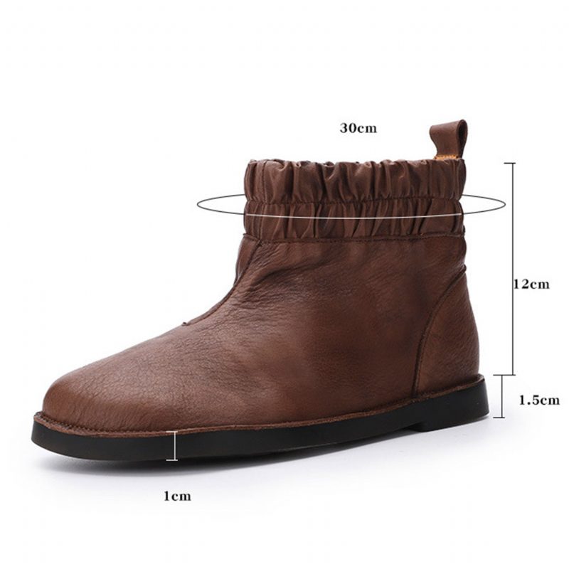 Herfst Winter Leer Comfortabele Retro Dames Korte Laarzen | Cadeau Schoenen