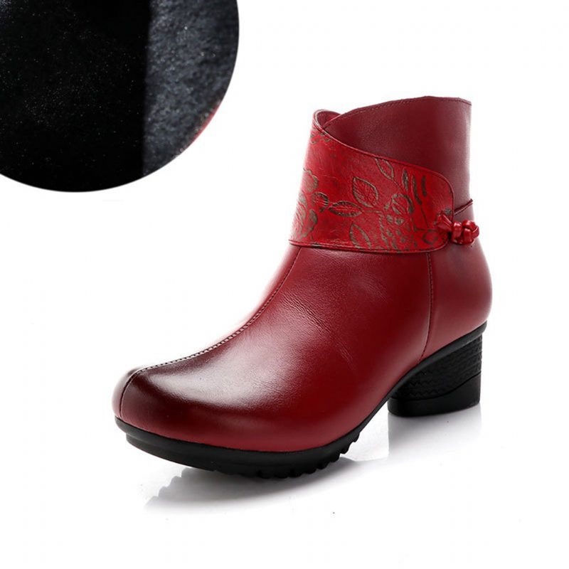 Herfst Winter Leer Mode Katoenen Laarzen Damesschoenen