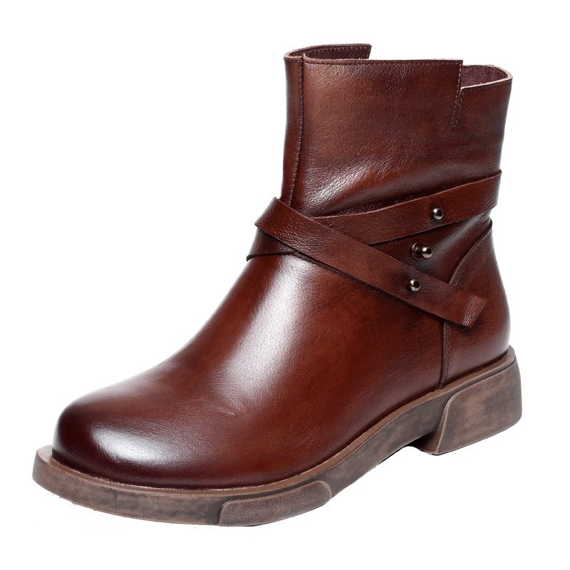 Herfst Winter Leren Dames Laarzen