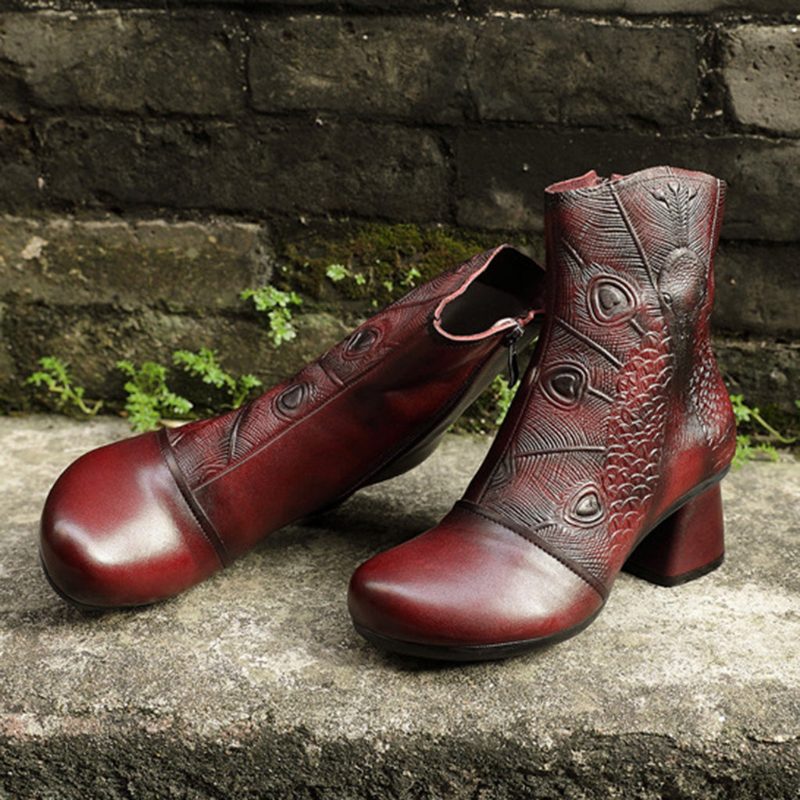 Herfst Winter Leren Retro Dameslaarzen | Cadeau Schoenen