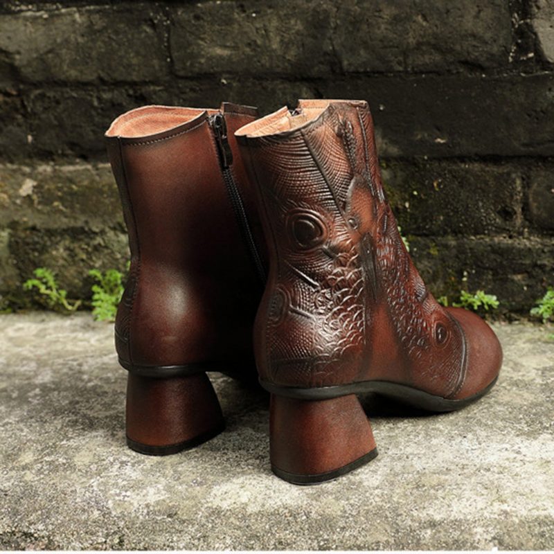 Herfst Winter Leren Retro Dameslaarzen | Cadeau Schoenen