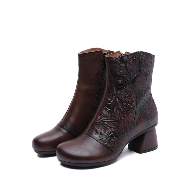 Herfst Winter Leren Retro Dameslaarzen | Cadeau Schoenen