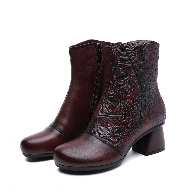 Herfst Winter Leren Retro Dameslaarzen | Cadeau Schoenen