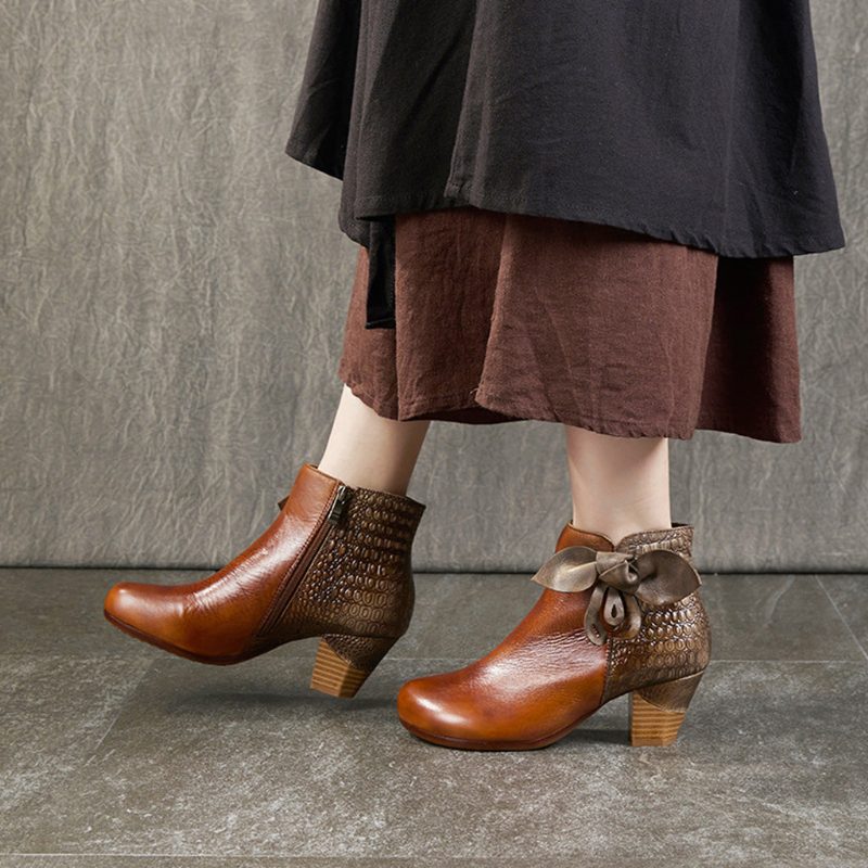 Herfst Winter Mode Lederen Handgemaakte Korte Dames Laarzen | Cadeau Schoenen