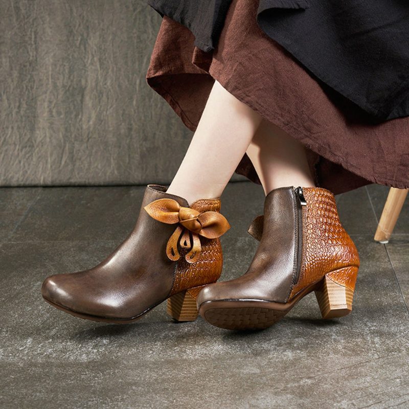 Herfst Winter Mode Lederen Handgemaakte Korte Dames Laarzen | Cadeau Schoenen
