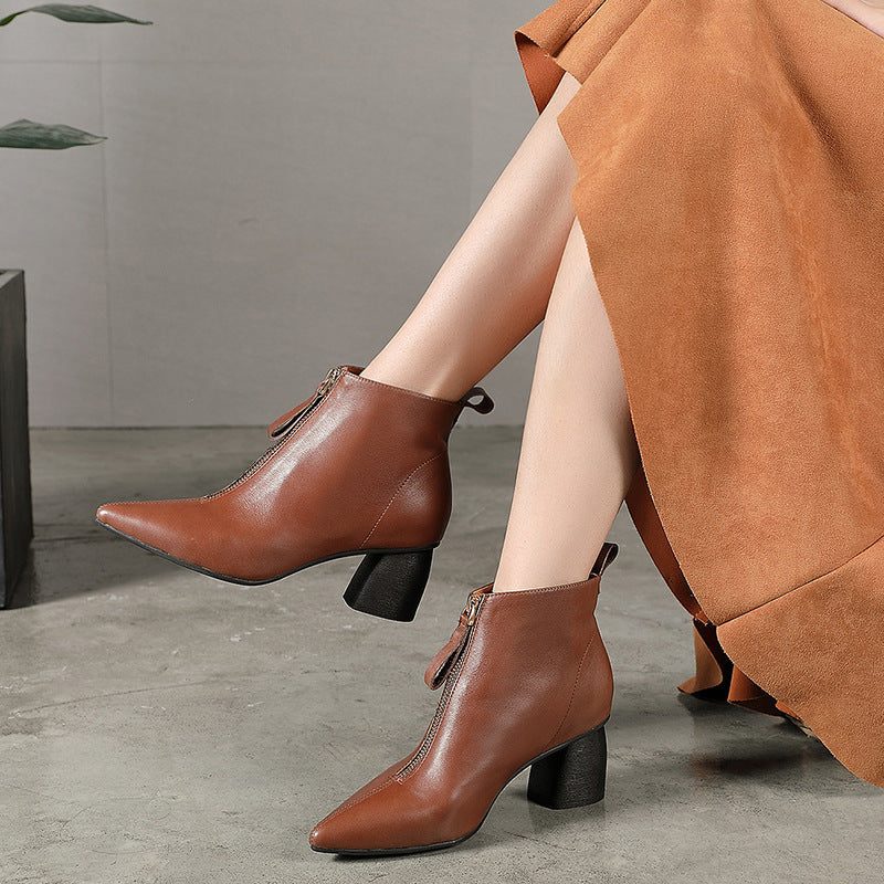 Herfst Winter Puntige Damesmode Laarzen Met Hoge Hakken| Cadeau Schoenen