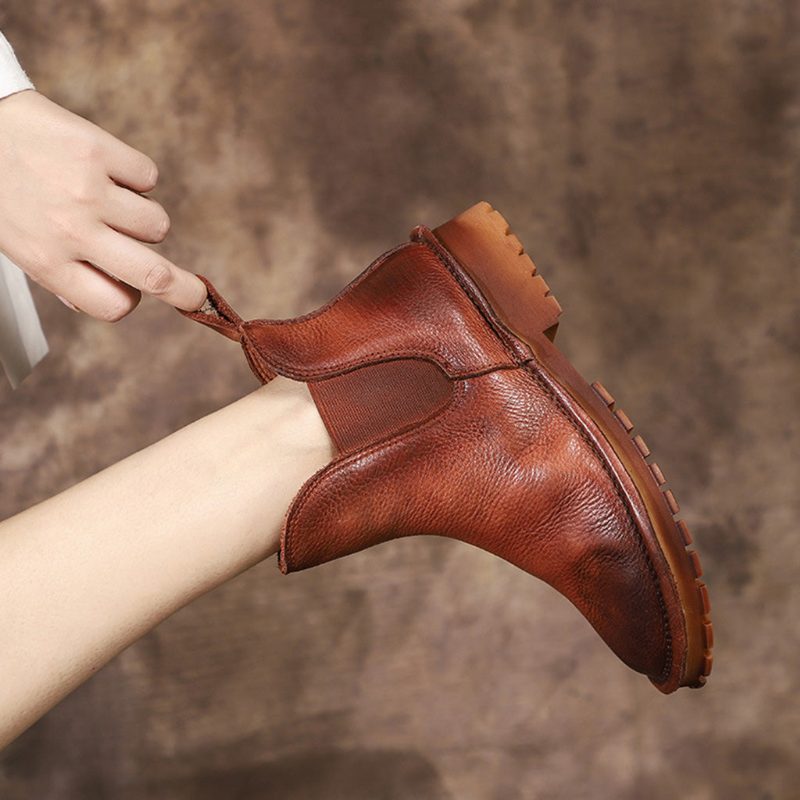 Herfst Winter Soft Bodem Lederen Retro Korte Laarzen | Cadeau Schoenen