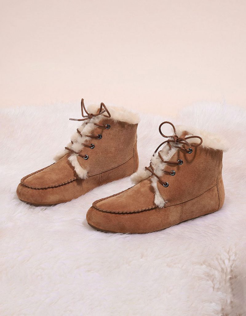 Suède Winterbontlaarzen Met Antislip En Veters
