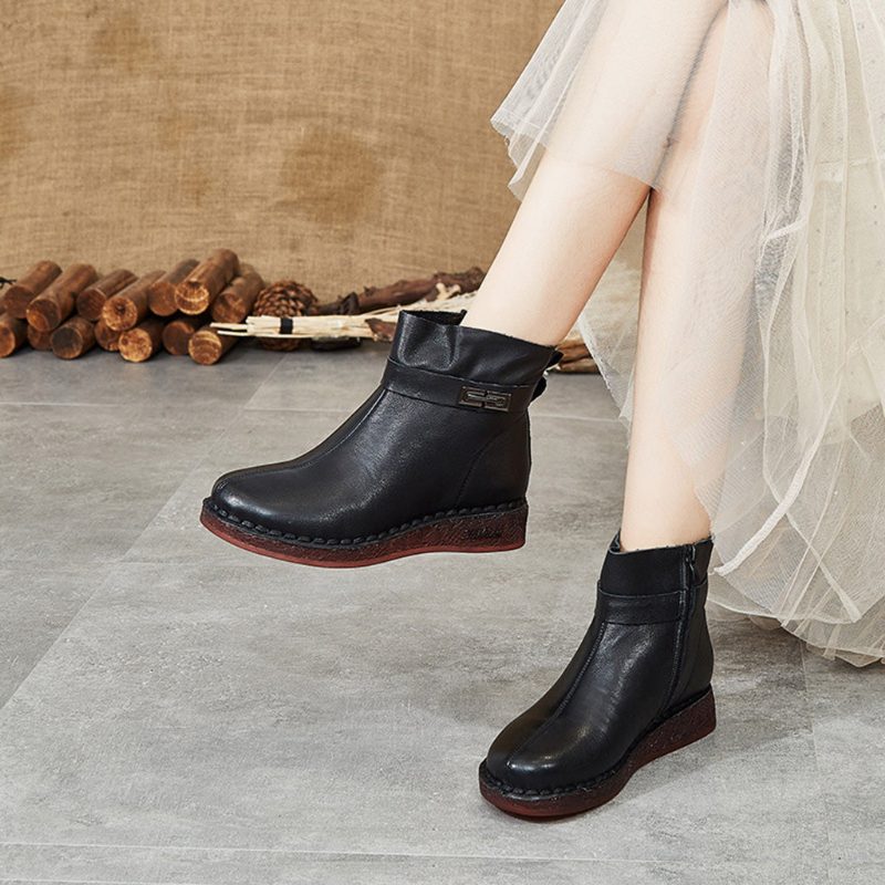 Winter Handgemaakte Retro Leren Korte Laarzen | Cadeau Schoenen