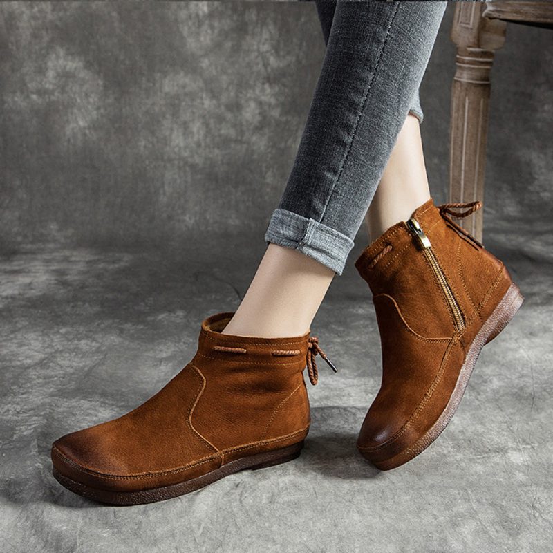 Winter Retro Leren Damesschoenen | Cadeau Schoenen