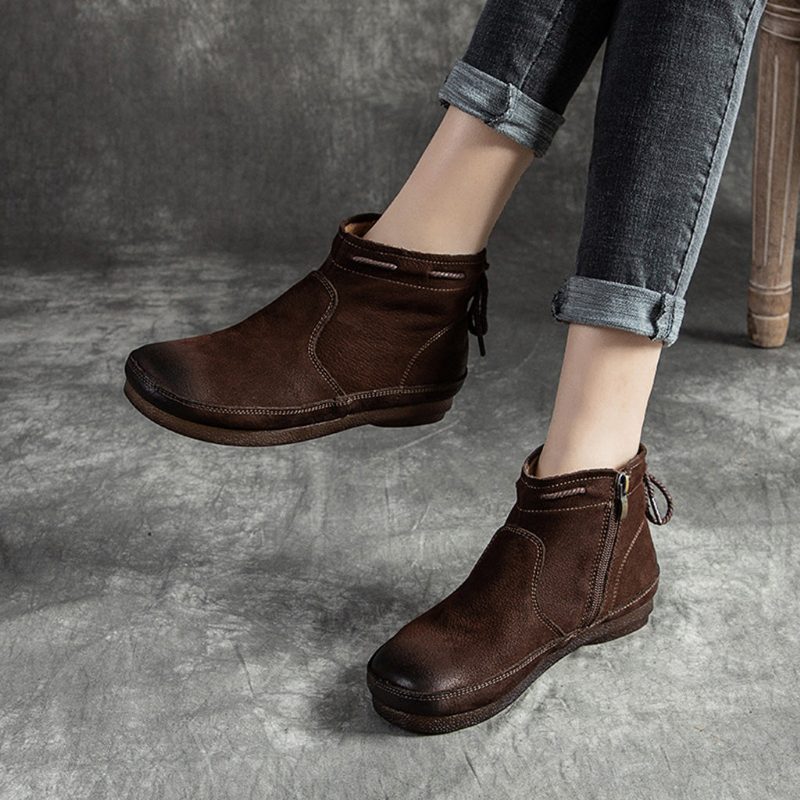 Winter Retro Leren Damesschoenen | Cadeau Schoenen