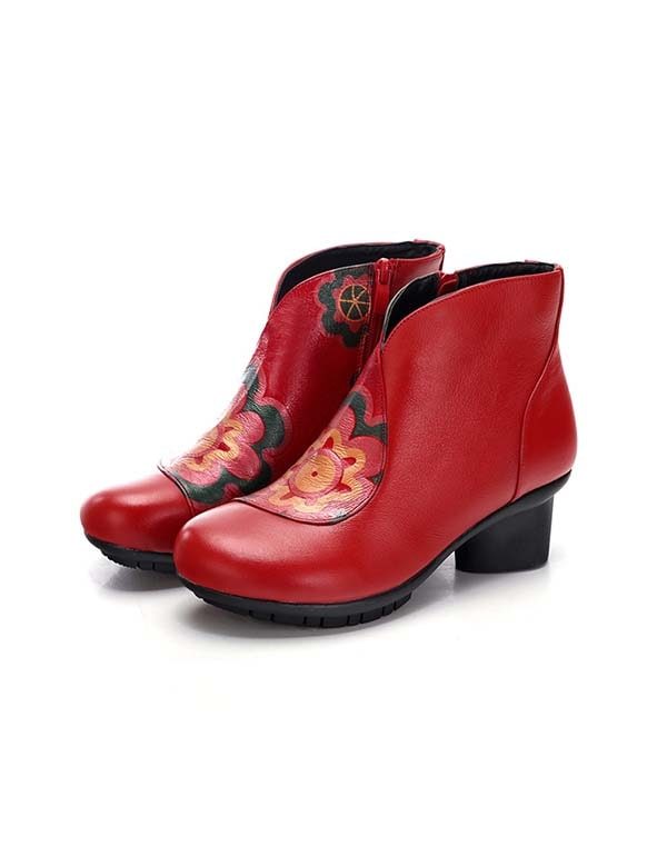 Chunky Laarzen In Etnische Stijl Voor Dames