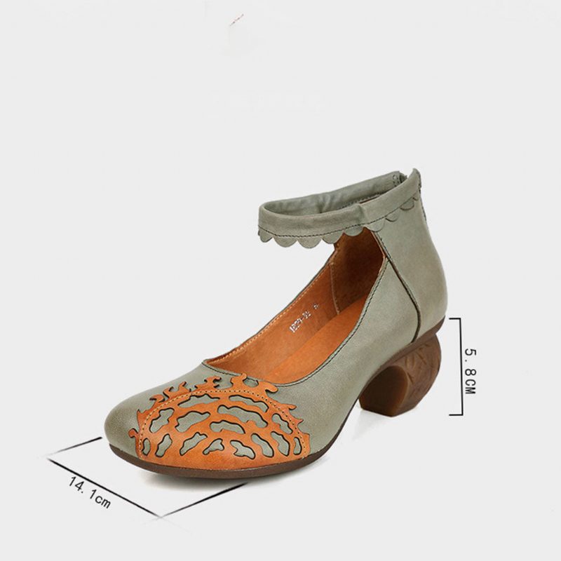 Handgemaakte Hak Vintage Vrouwen Dikke Schoenen | Cadeau Schoenen