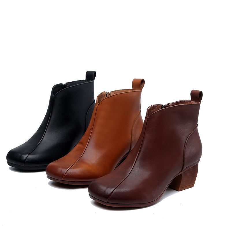 Handgemaakte Stevige Laarzen Met Hoge Hakken | Cadeau Schoenen