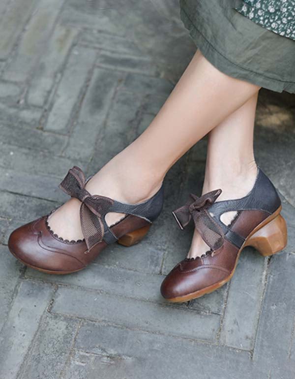 Handgemaakte Vintage Elegante Ballet Chunky Hakken