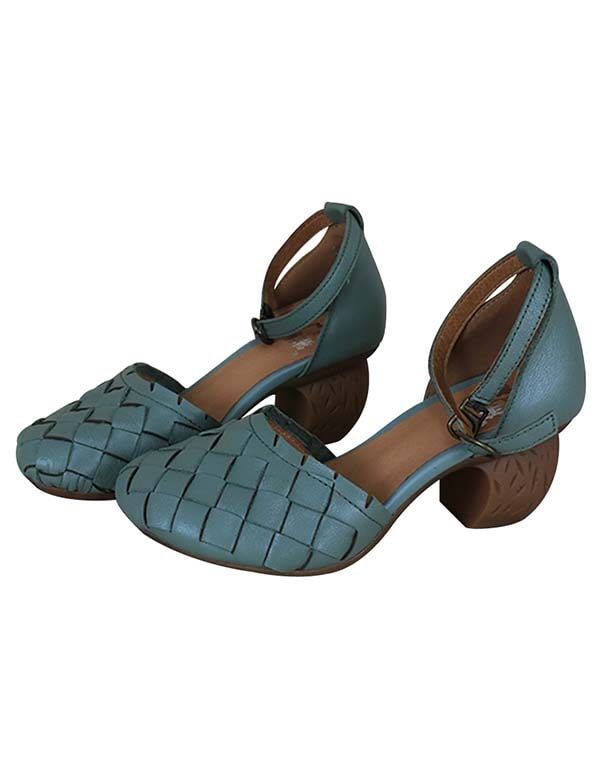 Handgeweven Enkelbandje Retro Chunky Sandalen Groen