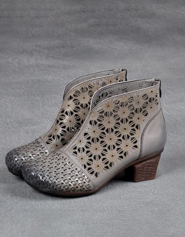 Zomer Vintage Hollow Chunky Heels Schoenen