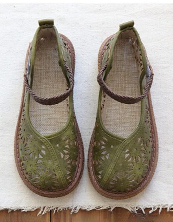 Platform Wild Head Zomer Retro Leren Schoenen