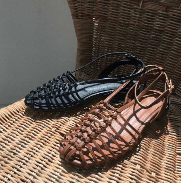 Vintage Rome Geweven Band Sandalen