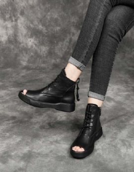 Zomer Open Teen Retro Leren Sandalen Laarzen