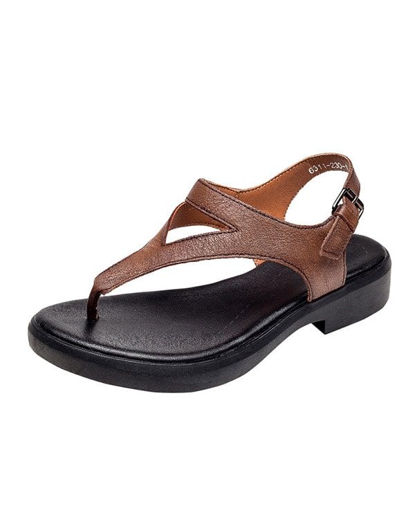 Zomer Retro Leren Teenslippers Sandalen