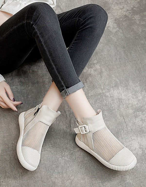 Zomer Zacht Leer Mesh Sandalen Laarzen