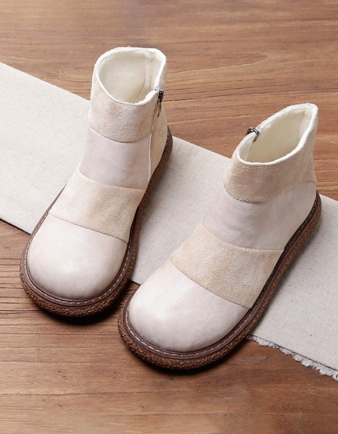 Handgemaakte Patch Lederen Platform Retro Laarzen