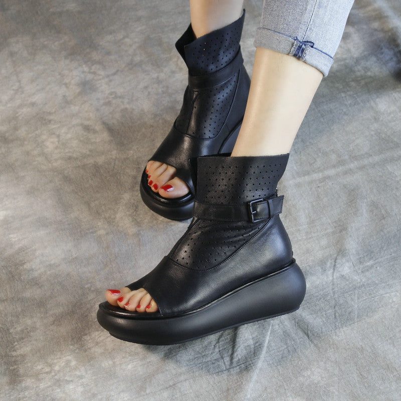 Handgemaakte Hoge Plateausandalen Voor Dames