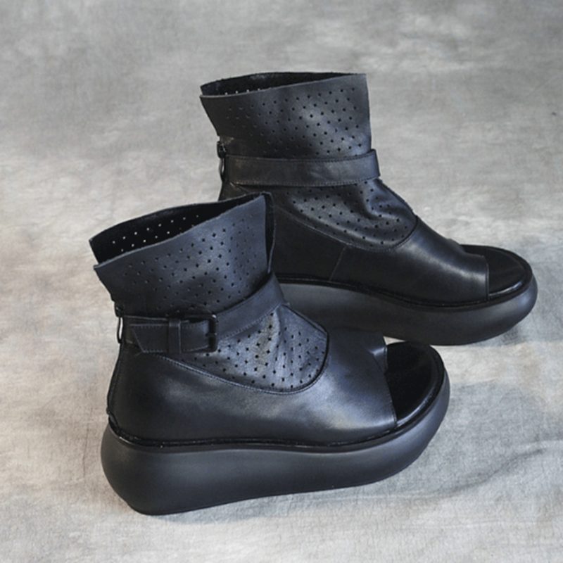 Handgemaakte Hoge Plateausandalen Voor Dames