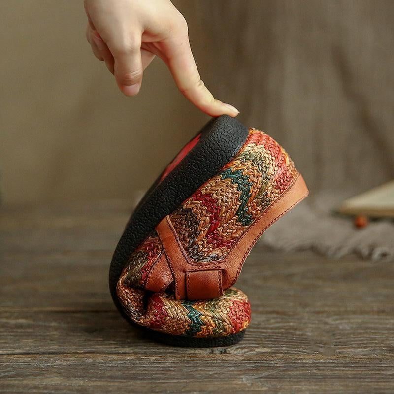 Platte Vintage Etnische Damesschoenen Voor Dames