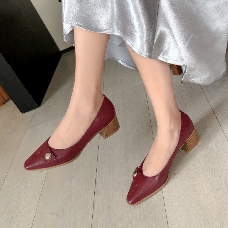 Pumps Met Dikke Hak En Vierkante Kop | Cadeau Schoenen
