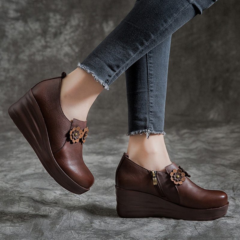 Retro Leren Casual Damesschoenen | Cadeau Schoenen