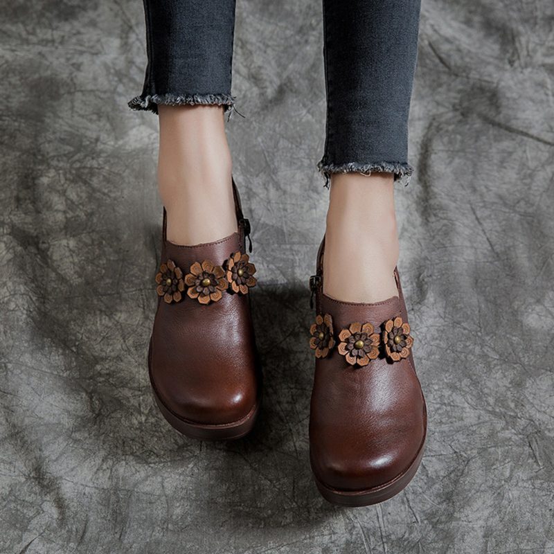 Retro Leren Casual Damesschoenen | Cadeau Schoenen