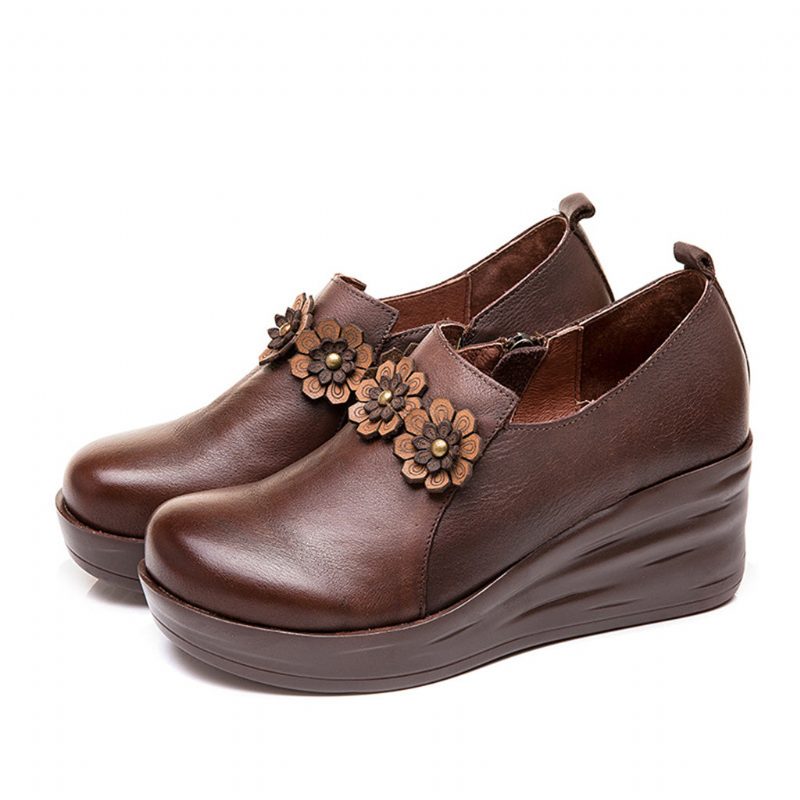 Retro Leren Casual Damesschoenen | Cadeau Schoenen
