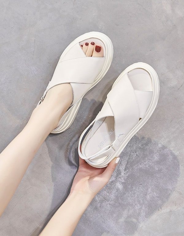 Zomersandalen Met Retro Plateauzool Voor Dames