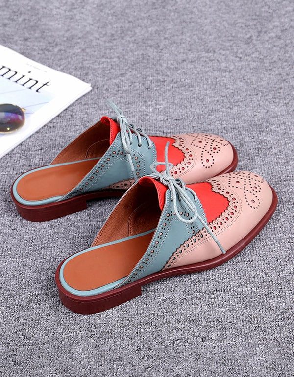 Nieuwe Vintage Oxfords-slippers Voor Dames