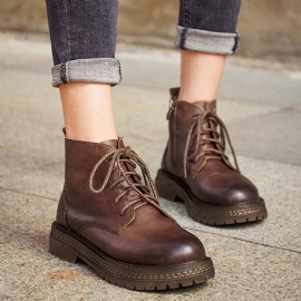 Herfst Casual Lederen Handgemaakte Martin Korte Laarzen | Cadeau Schoenen