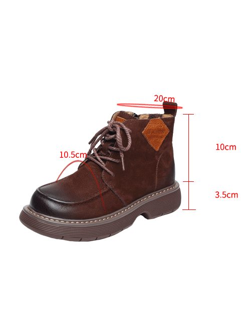 Winter Herfst Dikke Hak Retro Leren Enkellaarsjes