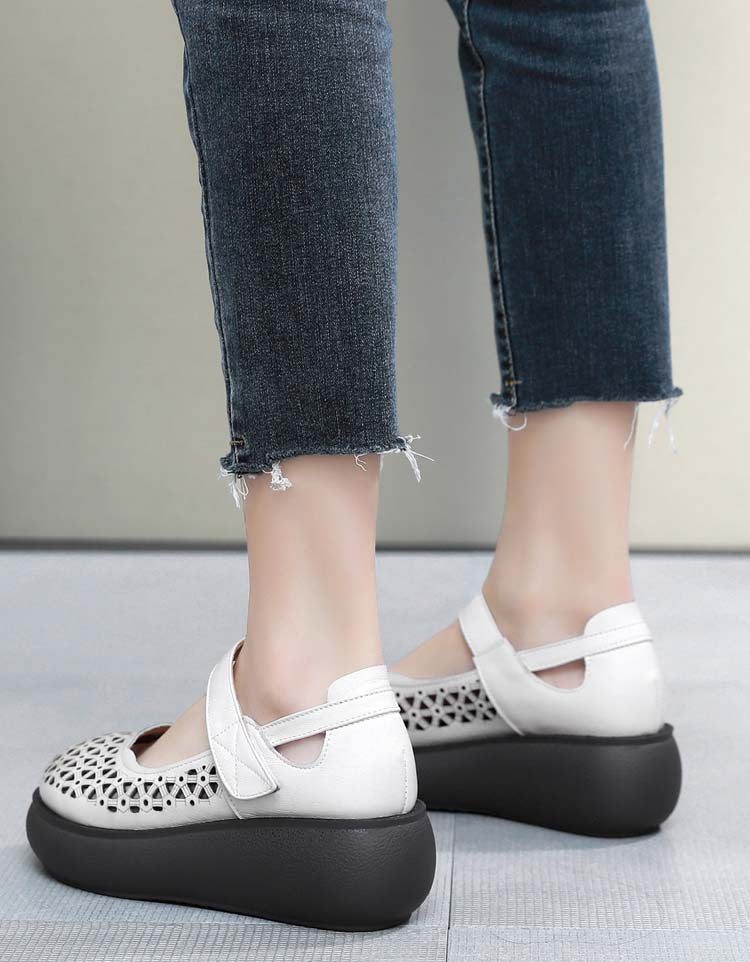 Zomer Grote Maat Holle Retro Wedge Sandalen