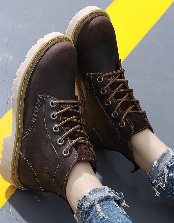 Casual Leren Doc Marten-laarzen Voor Dames