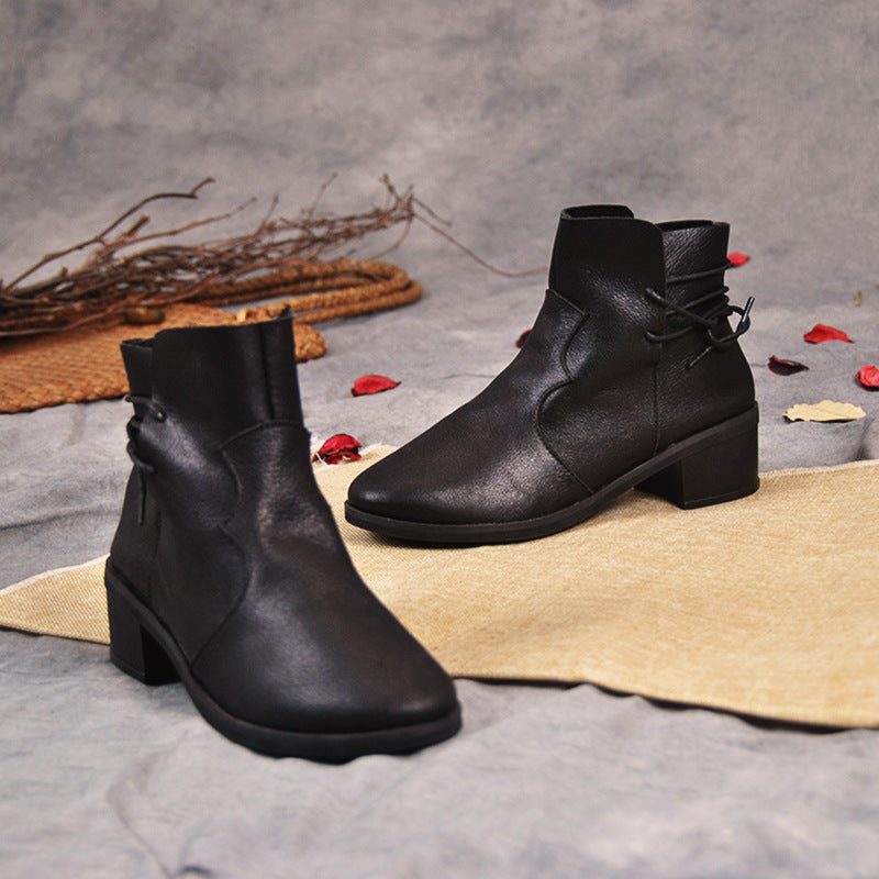Fluwelen Dameslaarzen Met Halfhoge Hak | Cadeau Schoenen