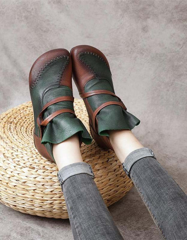 Handgemaakte Bijpassende Leren Comfortabele Retro Laarzen